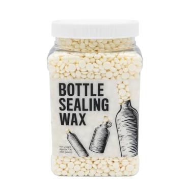 Imagem de Blended Waxes, Inc. Grânulos de cera de vedação de garrafas, contas de lacre de cera de pastilha premium para fechamento de garrafas de vinho, cerveja e licor, selos entre 25-30 garrafas, 450 g