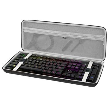 Imagem de Geekria Capa de teclado de tamanho completo, bolsa rígida de transporte de viagem para teclado mecânico de jogos de computador de 108 teclas compatível com Razer BlackWidow V3 Mechanical Gaming,