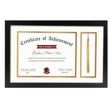 Imagem de Golden State Art Diploma Tassel 11 x 17,5 moldura para documento/certificado 8,5 x 11, Preto, Shadow Box Tassel Holder-NS105/143-8.5x11