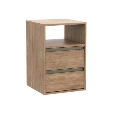 Imagem de Mesa de Cabeceira 2 Gavetas MDF Select Belmax, Carvalho