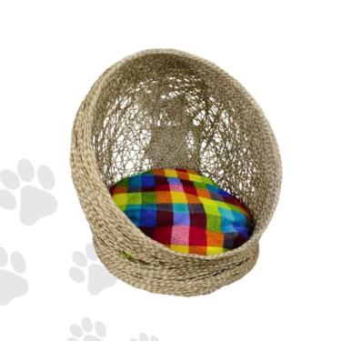 Imagem de Toca Bocão de Sisal, Ninho Arranhador e Cama para Gatos e Cachorros (Claro, G)