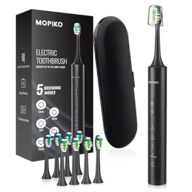 Imagem de MOPIKO Electric Toothbrush for Adults and Kids,FDA Accepted Sonic Travel Toothbrush Kit,Rechargeable Power Toothbrushes with 8 Heads,Smart Whitening Toothbrush USB-C (Black)