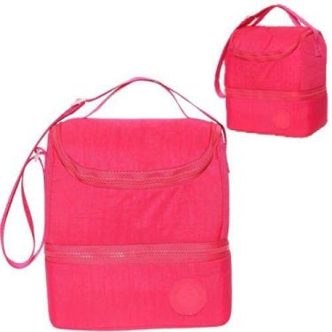 Imagem de Bolsa Térmica Lancheira Juvenil 2 Compartimentos Rosa Wincy Rocie
