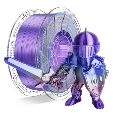 Imagem de Conjure Silk Rainbow PLA 3D Printer Filament, Multicolour Rainbow PLA Pink Blue Green Red Cosmic Filament 1.75mm 3D Printing Filament 1KG/2.2LB