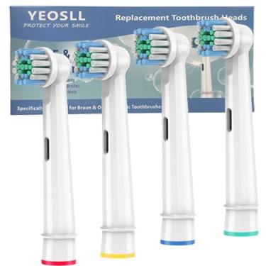 Imagem de Cabeças de escova de dentes de substituição compatíveis com Oral-B Braun, pacote com 4 cabeças de escova elétrica profissional para cabeças de substituição Oral B, refil Pro