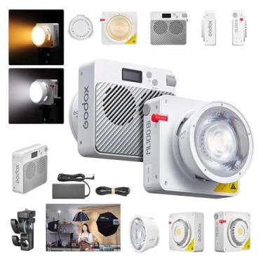 Imagem de Godox ML100Bi Luz de vídeo LED 100W GODOX Mount Flash 2800K-6500K Iluminação de vídeo bicolor 34300 Lux CRI 97+/TLCI 98+ 11 efeitos FX ou filmagem transmissão ao vivo fotografia de estúdio ao ar livre