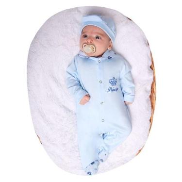 Imagem de Conjunto Macacão Com Boné Menino Príncipe Azul 02 Peças P - Mariana En