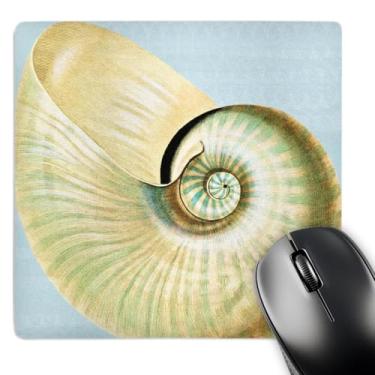 Imagem de Linda concha branca - Arte temática de praia - Mouse pad, 20 x 20 cm (mp_63637_1)