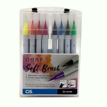Imagem de Marcador Artístico Cis Graf Soft Brush Com 24 Cores