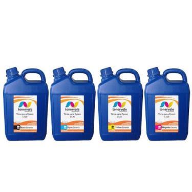 Imagem de Kit 4 Tinta Tankfull Para Ecotank Epson T664 L 120 CMYK Corante de 5 L
