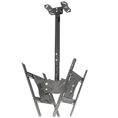 Imagem de CUTPOIY Suporte de TV inclinável e giratório, suporte de TV de teto de 2 lados, suporte de TV de teto telescópico, para TVs de 50 a 139 cm, peso máximo de 27 kg por tela (TV de 32 a 55 polegadas - 3 m