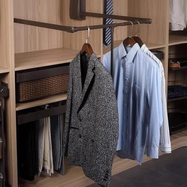 Imagem de Cabide de alumínio ajustável para pendurar roupas, guarda-roupa, trilho, elevador, sistema de armazenamento, 51