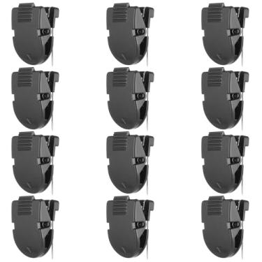 Imagem de 12 peças de clipes de cubo para paredes de tecido, ganchos de cubículo, plástico, aço inoxidável, painel de tecido, clipes de parede para fotos, notas, fotos, cabos de dados, preto