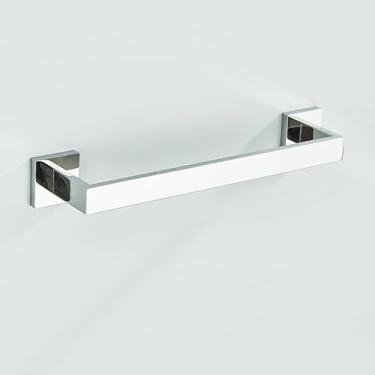 Imagem de Porta Toalha De Banheiro Inox Quadrado Suporte Toalheiro Solteiro 40/60cm Preto/Cromada/Ouro(Cromada 40cm)