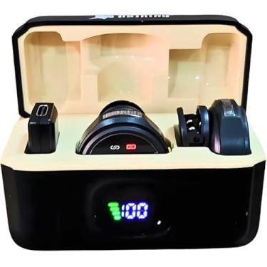 Imagem de Microfone de Lapela Sem Fio Duplo, Compatível com iPhone e Android, USB-C com Case Carregador e Display Digital, para Vídeo, Podcast, Live Streaming