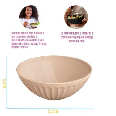 Imagem de Kit 4 Cumbucas Bowl Plástico 400ml P/ Salada Massas Frutas Refeições R