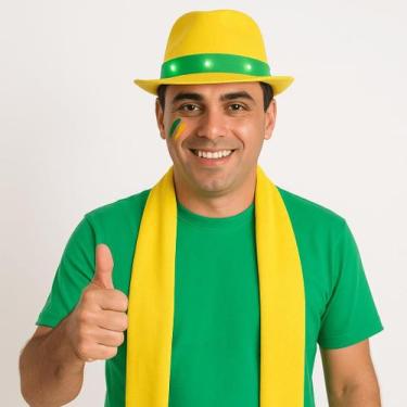 Imagem de Chapéu Brasil Verde e Amarelo com LED para Copa e Festa Patriota - Sul