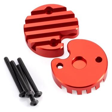 Imagem de WEFEINO Aluminum Alloy RC Motor Cover Upgrade Parts for 1/10 Tamiya Clod Buster 4×4×4 RC Car (Red)