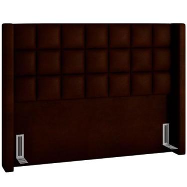 Imagem de Cabeceira Cama Box Casal 195 cm P05 Paris material sintético Marrom - 