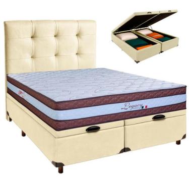 Imagem de Conjunto Cama Box Bau Blindado Queen + Colchão Molas Ensacadas Legaccy
