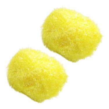 Imagem de pson 2 novelos de 82 jardas 50 g fio esfoliante brilhante, fio de crochê de poliéster colorido para tricô bricolage, panos de prato (laranja amarelo)