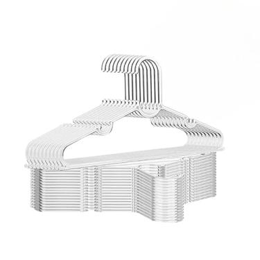 Imagem de Cabide Adulto Acrílico Transparente Kit 50 Cabides Reforçado Organizar Roupas(50 CABIDES)