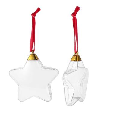 Imagem de DIYEAH 6 Peças de Enfeites para Moldura de Foto de Natal, Bola Transparente de Cinco Estrelas Faça Você Mesmo, Decoração de Árvore de Natal Em Cores Sortidas para Lembrança de Feriado