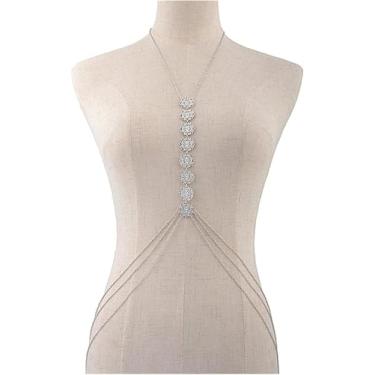 Imagem de Europa E Estados Unidos Bijoux Estilo Multicamadas Barriga Cintura Costas Biquíni Corpo Corrente Colar Para Sutiã Cintura Cadeia Barriga Cadeia Praia Jóias, Plateado