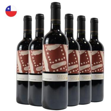 Imagem de Kit com 6 Vinhos Chilenos Tinto Seco Carmenere Cuentos del Fuego