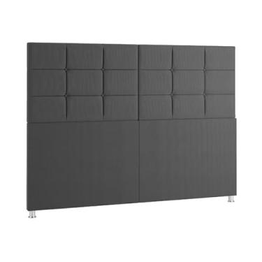 Imagem de Cabeceira Estofada Com Pé De Cama Box Casal E Queen Modelo(Cinza,QUEEN 1.60)