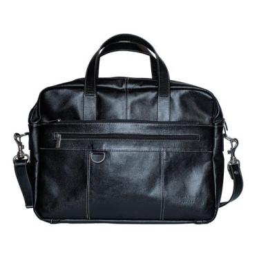 Imagem de Pasta Executiva Social Em Couro Bolsa Transversal Alça De Mão Porta No