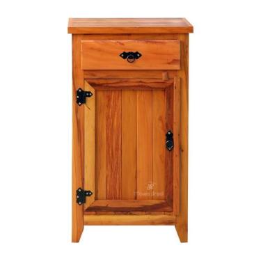 Imagem de Armário Balcão Arcais 50 cm 1 Porta Madeira Maciça Natural - MHM Móvei