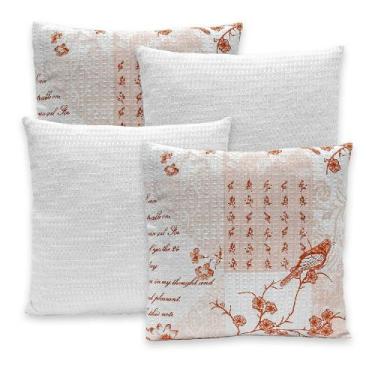 Imagem de Kit 4 Capas Piquet P/ Almofadas 40x40 Com Zíper Lisas e Estampadas - R