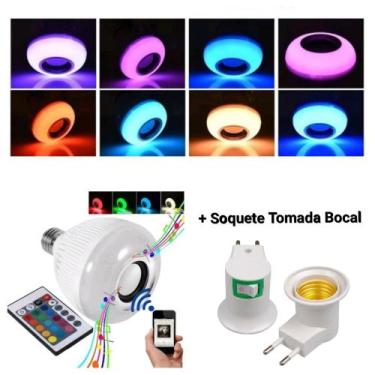 Imagem de Lâmpada Caixa De Som Bluetooth Com Controle + Tomada Bocal - Music Bul