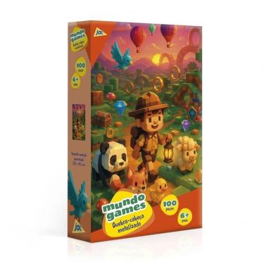 Imagem de Quebra-Cabeça 100 Peças Mundo Games Metalizado - Toyster