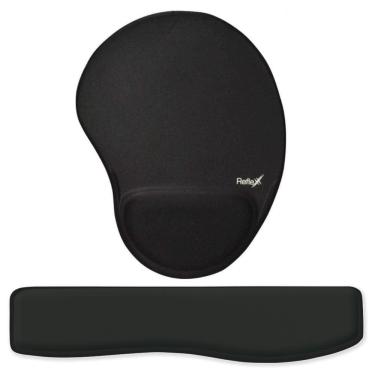 Imagem de Kit Ergonômico Mouse Pad + Apoio De Pulso Para Teclado Preto