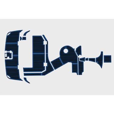 Imagem de HRTNMC Adequado para 2006-2009 Regal 3060 Window Express Cockpit Swim Platform 1/4 "6 mm EVA Floor (preto sobre azul)