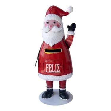 Imagem de Wswqop Caixa de correio de Natal, caixa de correio, presentes, metal, decoração vermelha, porta-jornais para portão, quintal festivo, área externa, casa