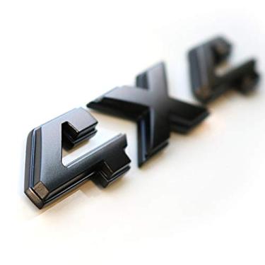 Imagem de Emblema de 22 cm x 10 cm, 1 pacote de adesivo de decalque preto cromado para Dodge Ram 1500 2500 3500, Jeep Grand Cherokee Compass Wrangler (Preto 4 x 4) ...HUAYT preto HUAYT-AT-01