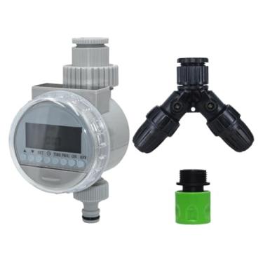 Imagem de BYYINGSUS Garden Solar Battery Powered Temporizador de irrigação por gotejamento Irrigação por gotejamento Sistema de controle eletrônico A-utomatic (Temporizador LCD solar-i)