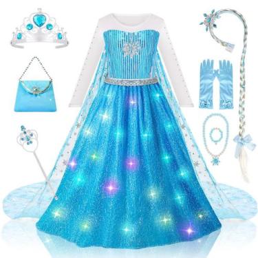 Imagem de Vestidos de princesa Meland para meninas com capa longa de 9 a 10 anos