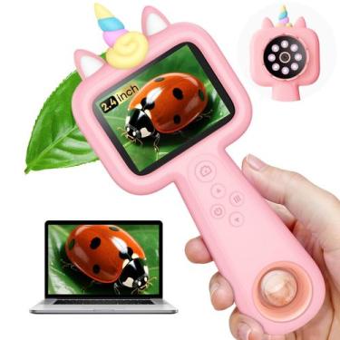 Imagem de Microscópio Lumiscp 600X-4800X com tela IPS de 2,4 polegadas para cria