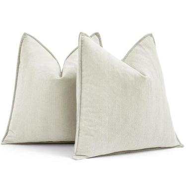 Imagem de Capas de travesseiro MIULEE Christmas Cream White Chenille 65x65cm