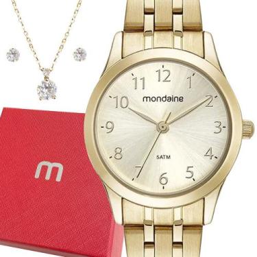 Imagem de Relógio Mondaine Feminino Dourado Analógico Original Top