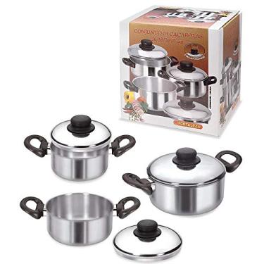 Imagem de Alumínio Fortaleza 786603 Conjunto Caçarola 3 Pçs 16/18/20, Maleta Polida