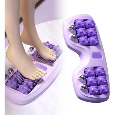 Imagem de Rolo massageador de pés para alívio da fascite plantar, terapia de acupressão manual de pé duplo para melhorar a circulação, alívio do estresse e da dor - Ferramenta de rolos de reflexologia para uso
