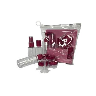 Imagem de Kit De Frascos Para Viagem 7 Pecas Porta Shampoo Condicionador Oleo Co
