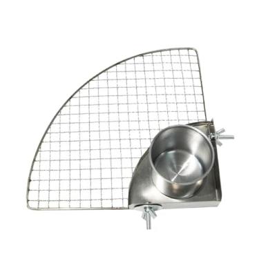 Imagem de KiBcsLic Alimentador de pássaros em gaiola, tigela de comida para papagaios, galinheiro, periquitos, banheira, suporte oco, estação de alimentação grande para