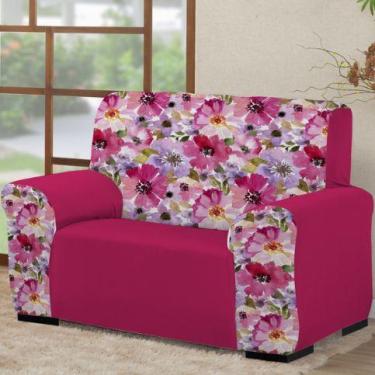 Imagem de Capa para de sofá 2 lugares Coladinha Mista 1PEÇA AVULSA Decoração par