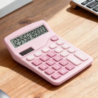 Imagem de Calculadora de mesa - Calculadoras de escritório de 12 dígitos com tela LCD grande, perfeita para uso diário em casa e escritório